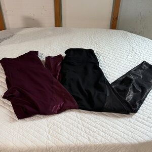 Old Navy Women's Leggings - Black and Burgundy